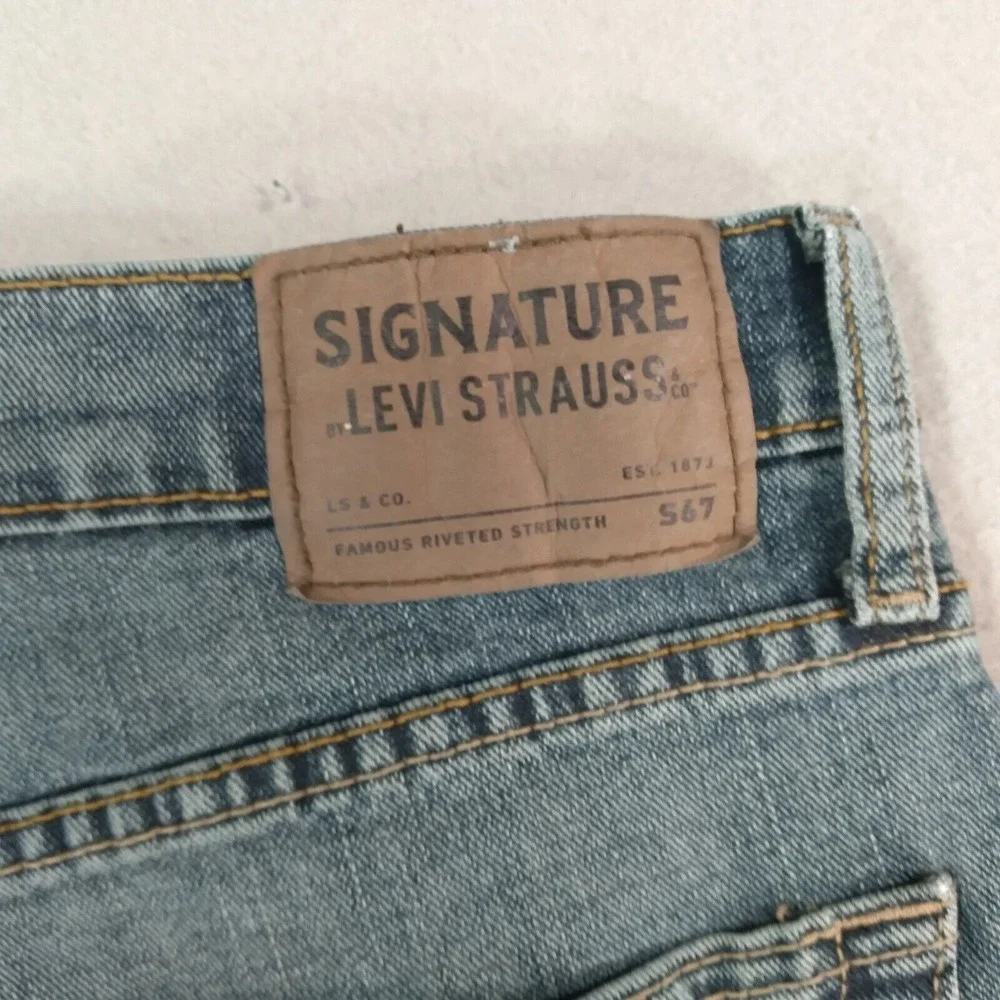 Levi's Signature S67 jeans men's 32x30 slim straight blue stretch‎ denim pants